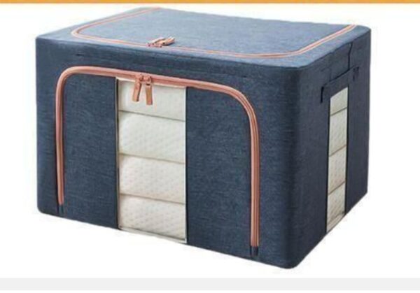 66L Large Clothes Storage Bag, Foldable Portable Storage Box with Zipper