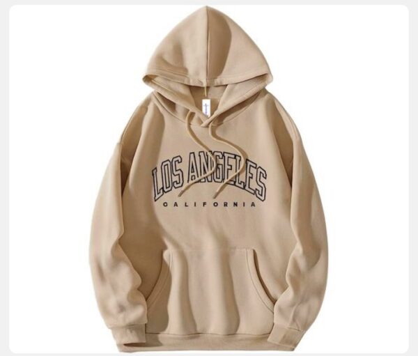 Danami Los Angeles California Printed Hoodie- Nude
