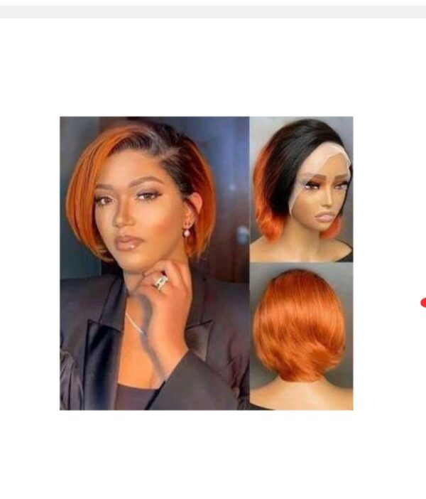 pure hair Tiwa pixie cuts wig with full frontal